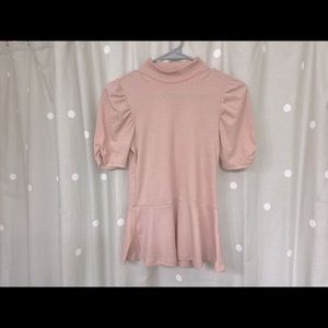 Pink Peplum Shirt